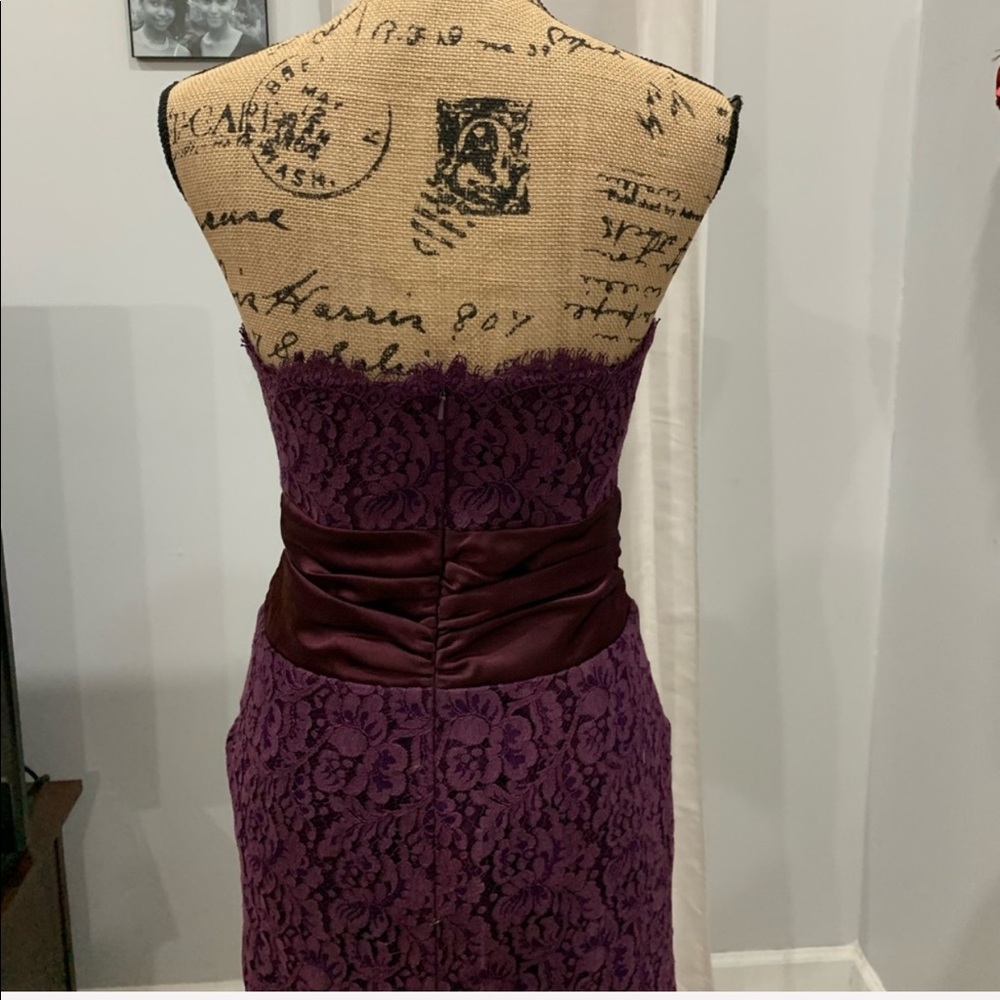 Mackenzie Michaels purple lace strapless dress 12 - Picture 5 of 8